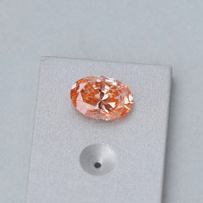 Fancy Vivid Pink Oval Cut Lab Grown Diamond