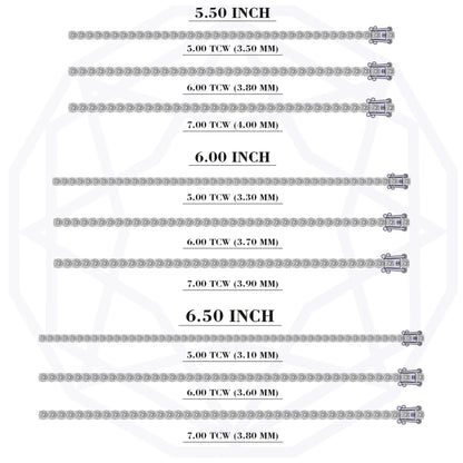 Round Diamond Tennis Bracelet in 5.00 | 6.00 | 7.00 TCW