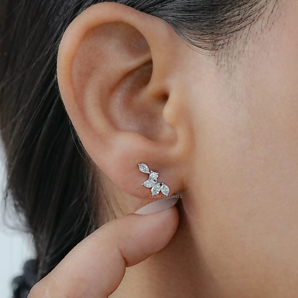 Marquise And Pear Lab Grown Diamond Stud Earrings Earrings