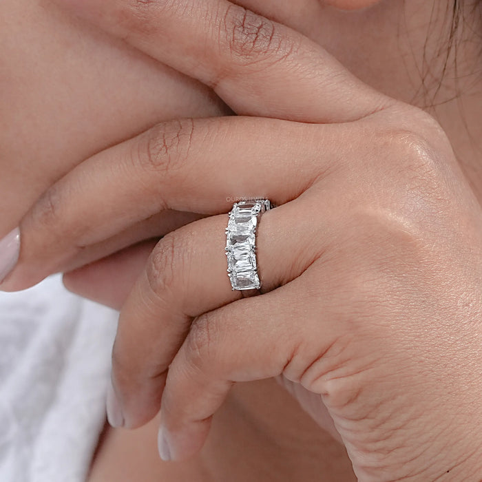 Seven Stone Criss Cut Wedding Band