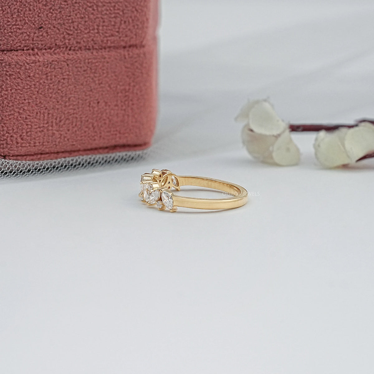Marquise And Round Lab Diamond Dainty Ring Ring
