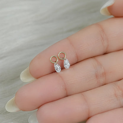 Pear Lab Diamond Drill Charm Earring