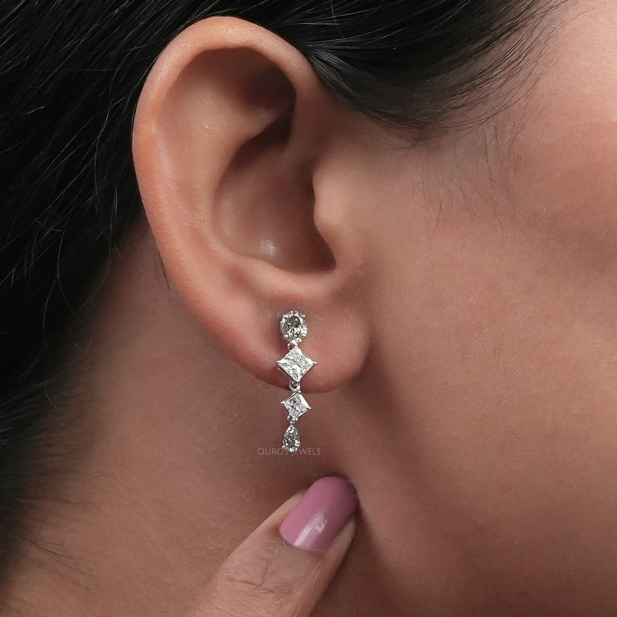 Multi Shape Lab Diamond Drop Earrings Earring