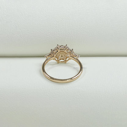 Kite Cut Lab Diamond Floral Engagement Ring Rings