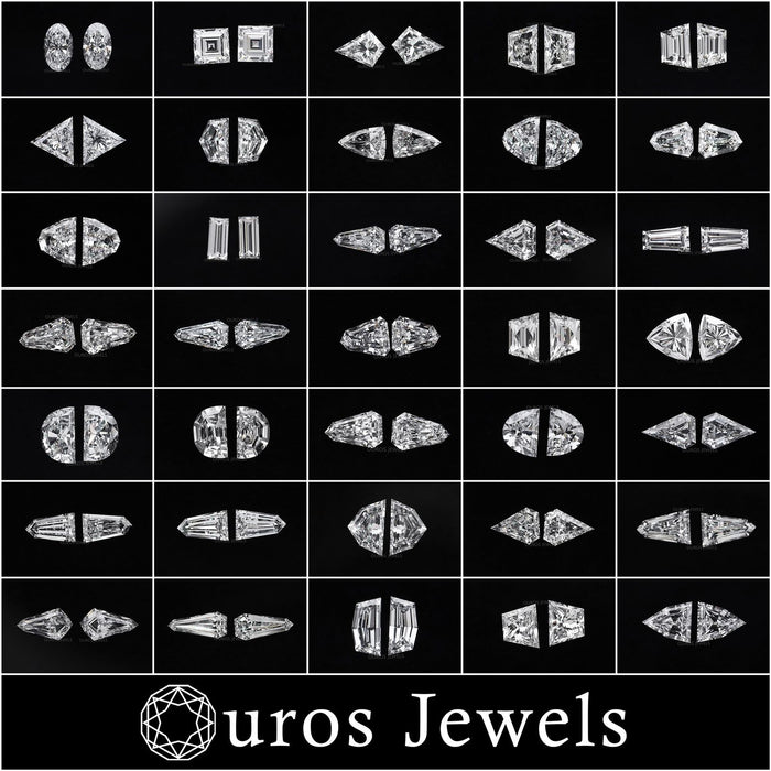 Rose Cut Hexagon Shape Lab Diamond Pair