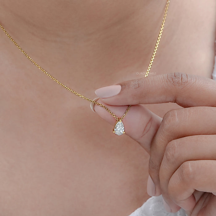Pear Cut Lab Grown Diamond Pendant