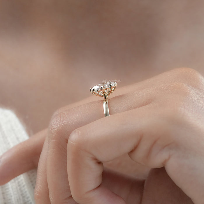 Old Mine Moval Cut Solitaire Engagement Ring