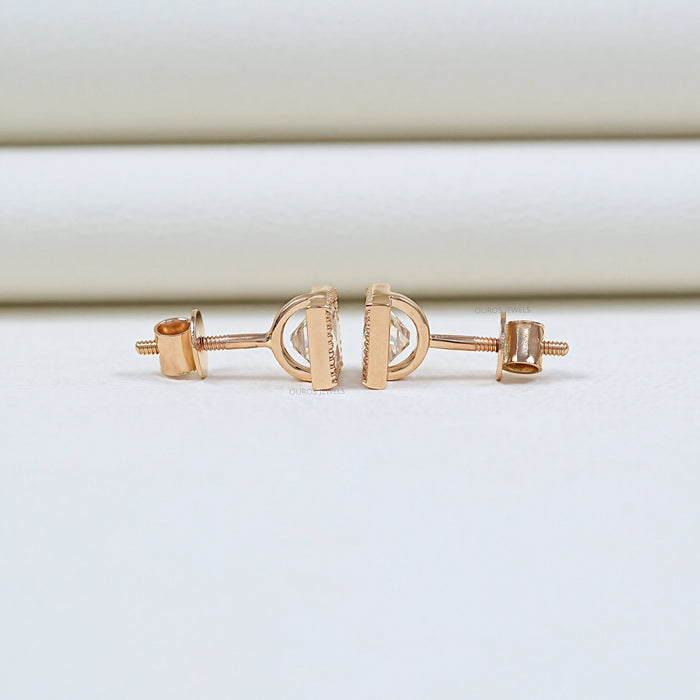 Mordern French Cut Lab Created Diamond Earrings