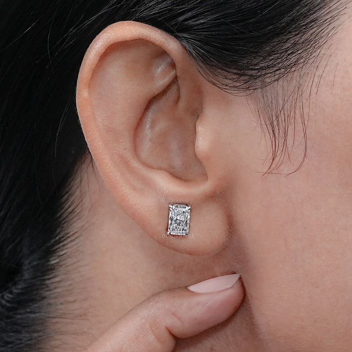 IGI Certified Radiant Cut Lab Grown Diamond Stud