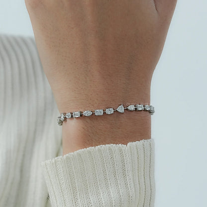 Multi Shape Lab Diamond Linked Bracelet Bracelet