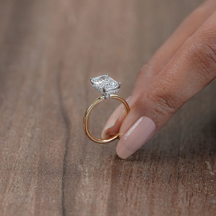 2.50 Carat Hidden Halo Radiant Cut Wedding Ring