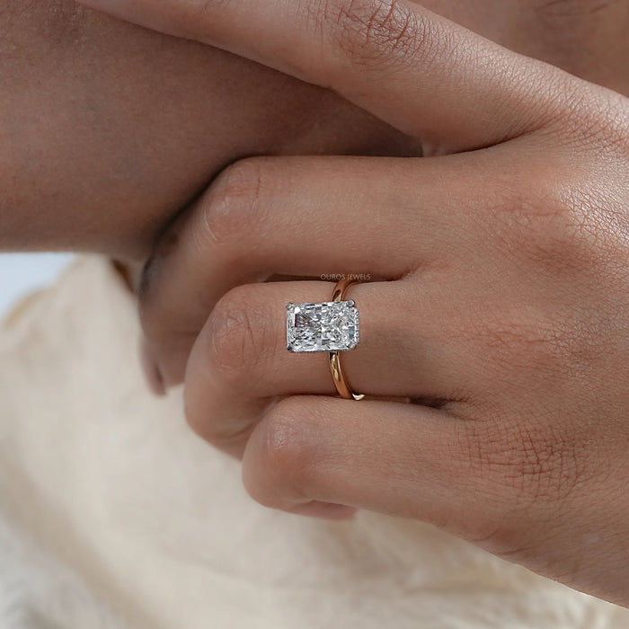 2.50 Carat Hidden Halo Radiant Cut Wedding Ring