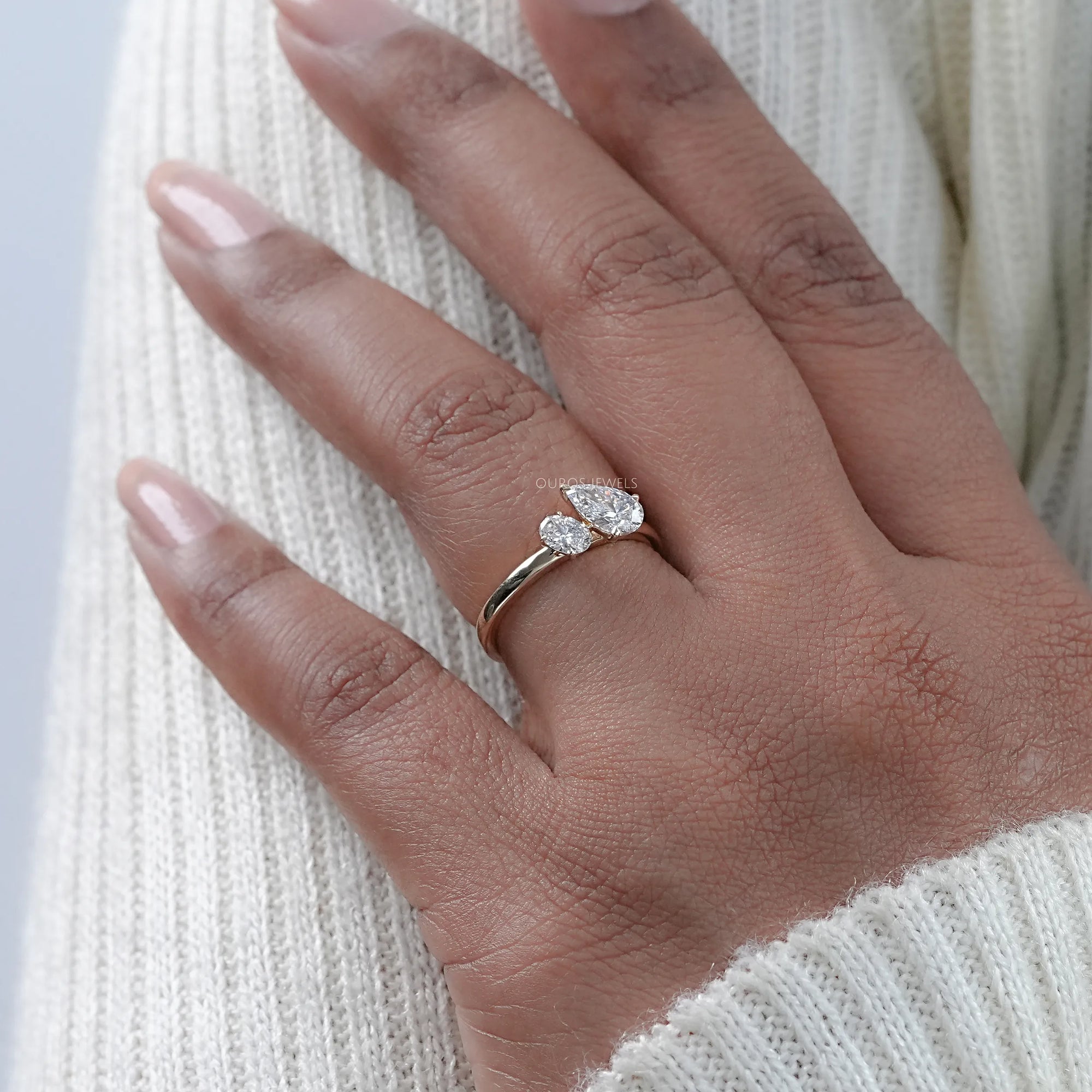 Oval And Pear Lab Diamond Toi Et Moi Ring Ring