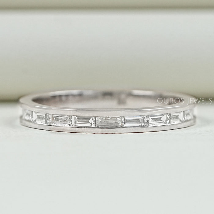 Channel Set Baguette Diamond Wedding Band