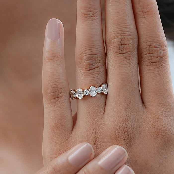 Oval and Round Cut Diamond Eternity Band