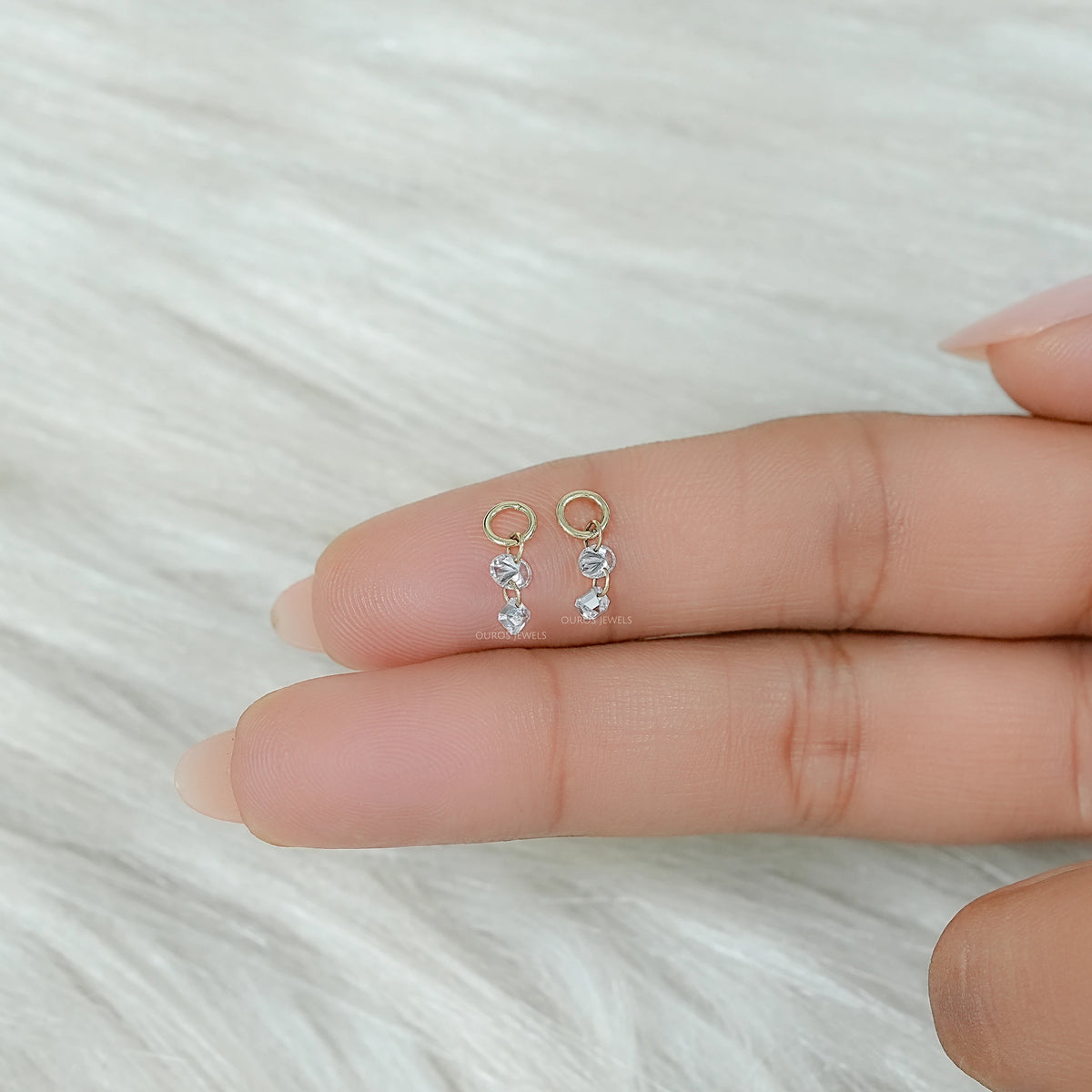 Lab Grown Diamond Drill Charm Earring