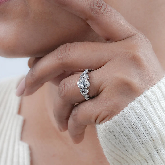 Five Stone Oval Lab Diamond Engagement Ring
