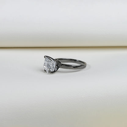 Antique Shape Cat Cut Lab Diamond Solitaire Ring Ring