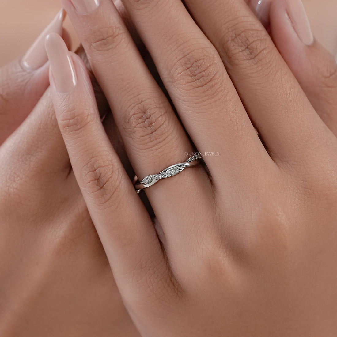 Twisted Infinity Round Diamond Eternity Band Ring