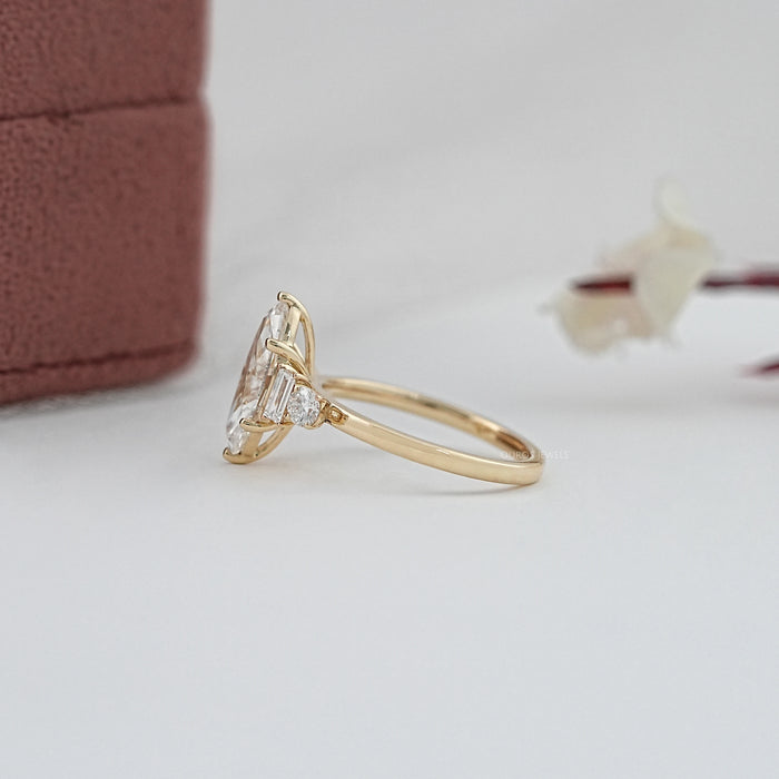 Five Stone Marquise And Baguette Diamond Engagement Ring