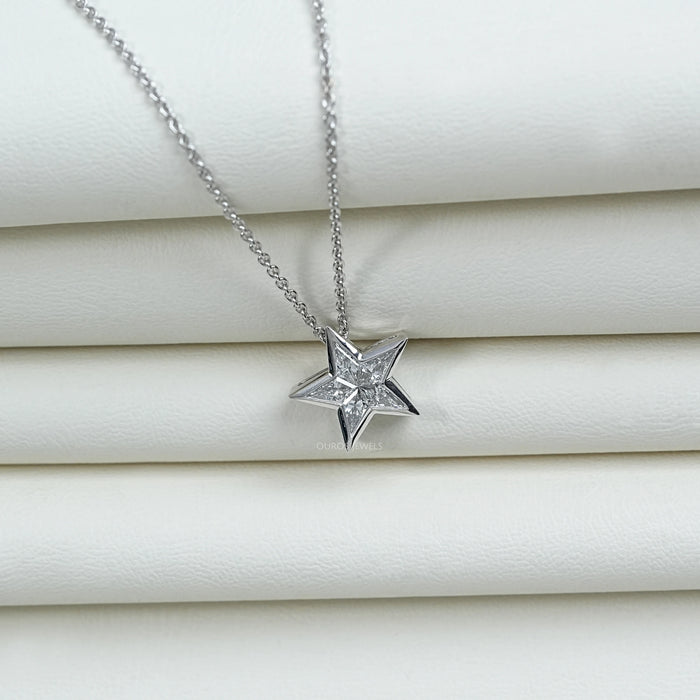 Custom Star Shaped Diamond Necklace