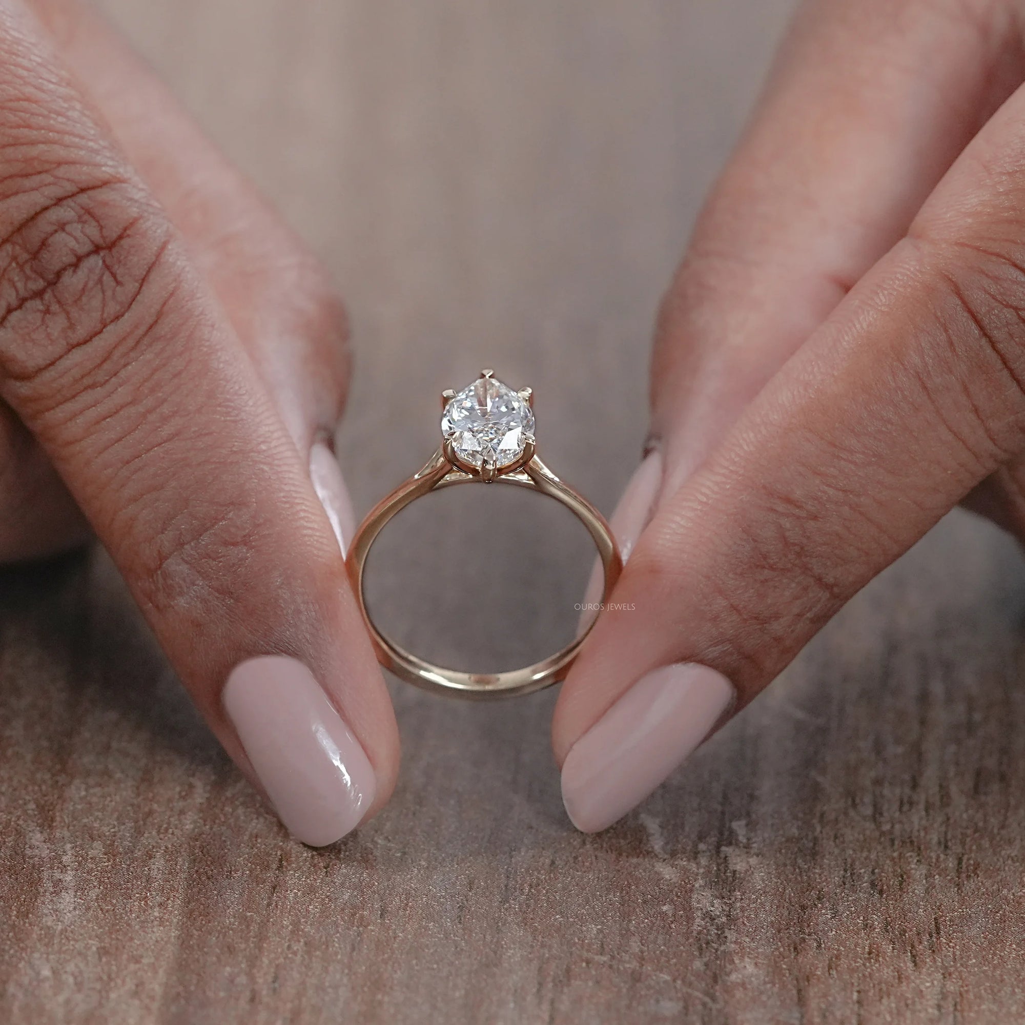 Six Prong Marquise Lab Diamond Solitaire Engagement Ring Rings