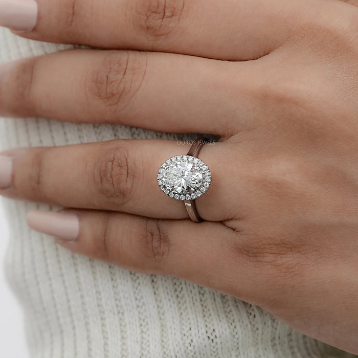 Oval Lab Grown Diamond Halo Promise Ring
