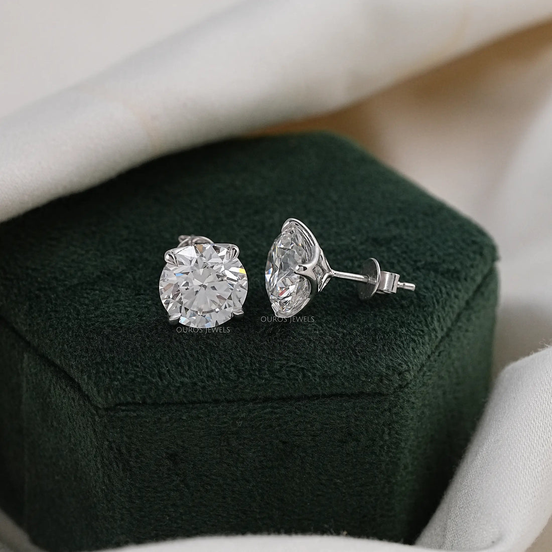 Round Cut Lab Diamond Stud Molly Sims - 96th Annual Academy Awards Earrings