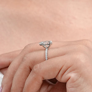 Solitaire Accent Pear Shape Lab Diamond Ring