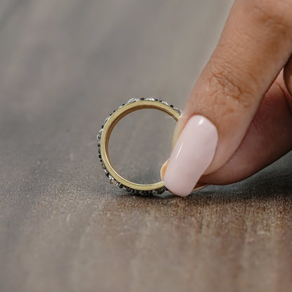 Rose Cut Diamond Eternity Wedding Band
