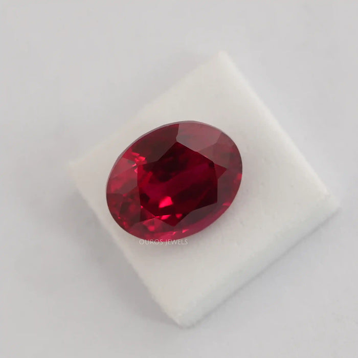 Zambian Oval Red Lab Gemstone