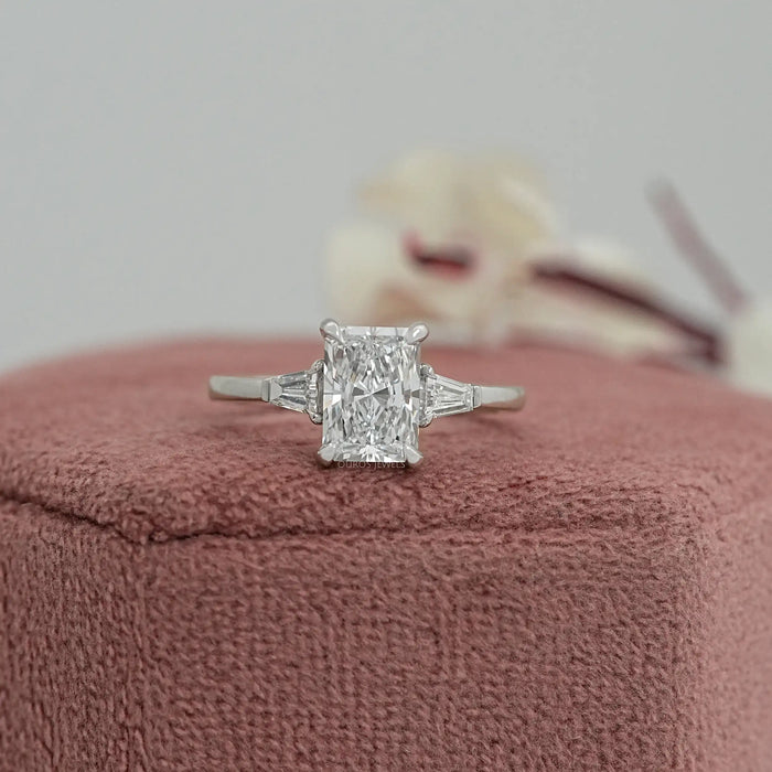 3 Stone Radiant Cut Diamond Engagement Ring