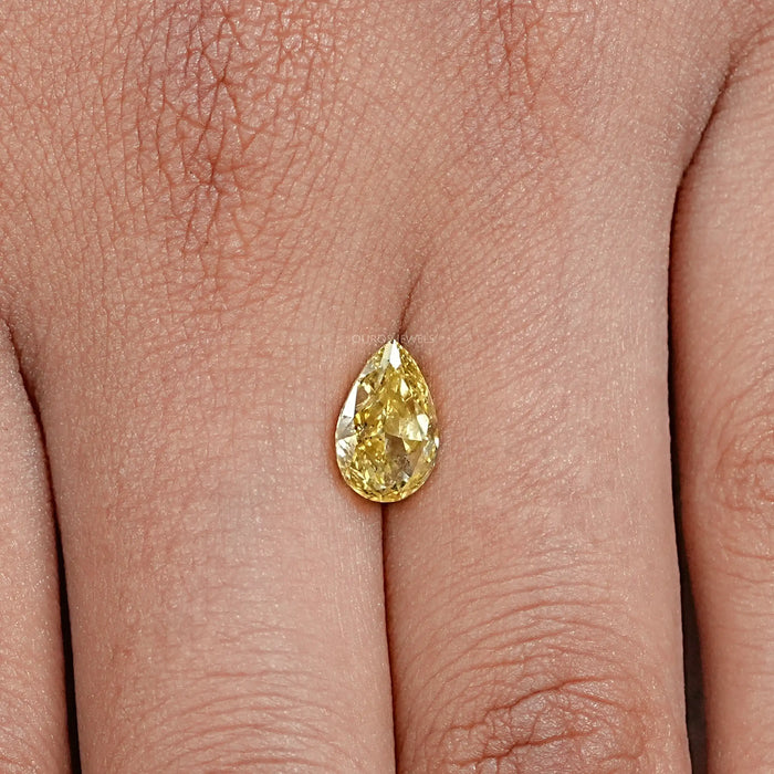 Yellow Pear Shaped Lab Grown Diamond