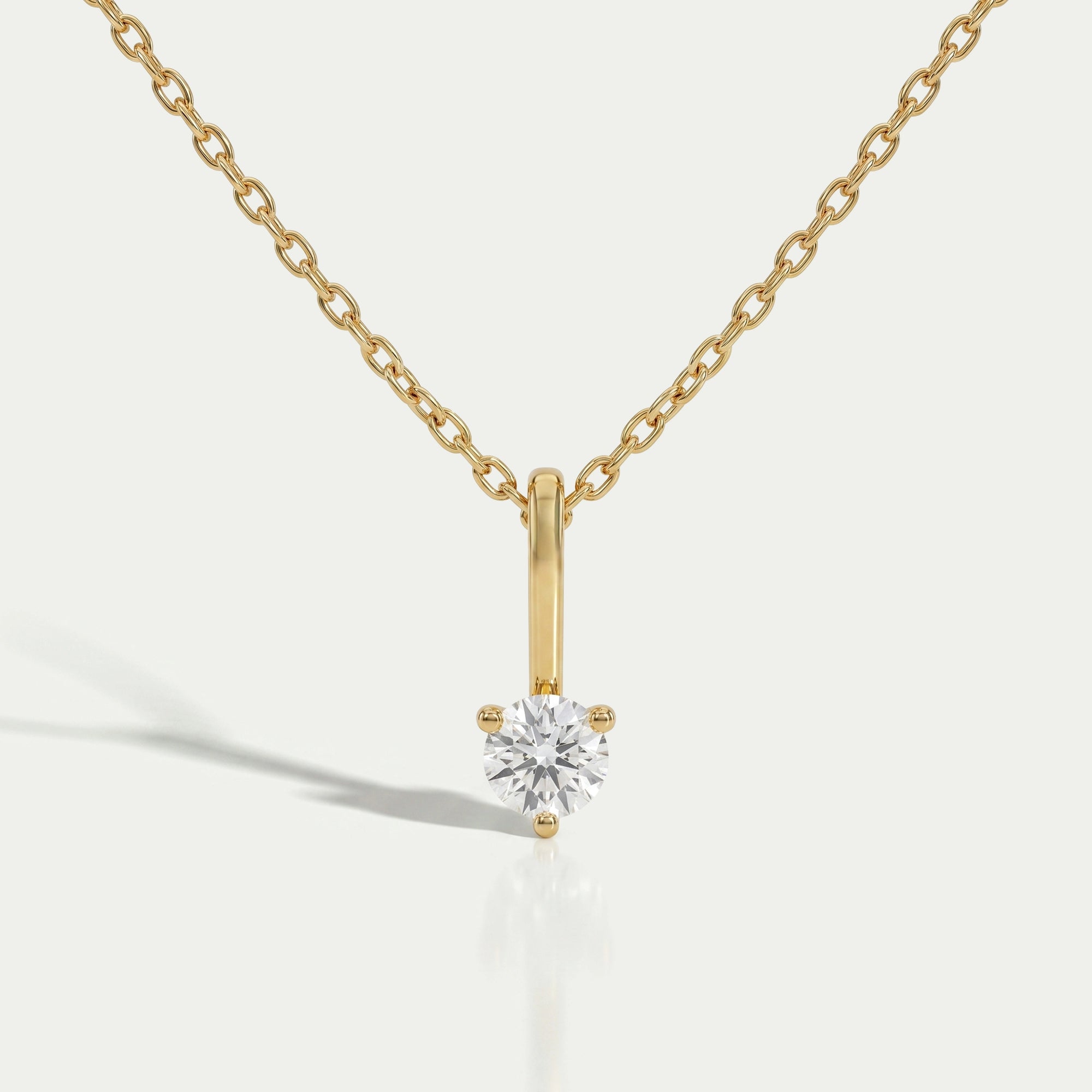 Lab Grown Round Diamond Solitaire Pendant Necklaces