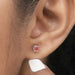 Pink Cushion Cut Stud Earring