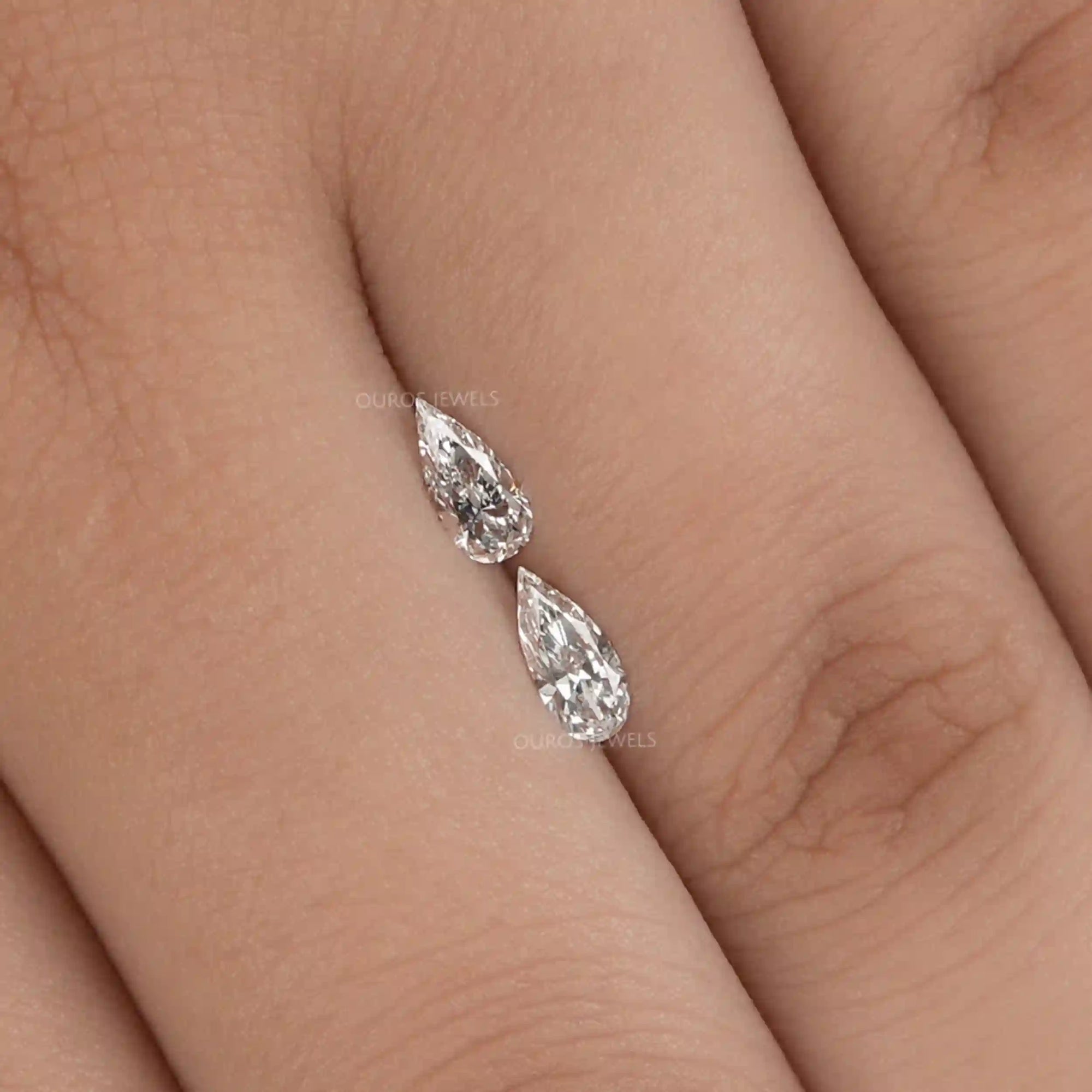 Long Pear Cut Lab Grown Pair Diamond Loose