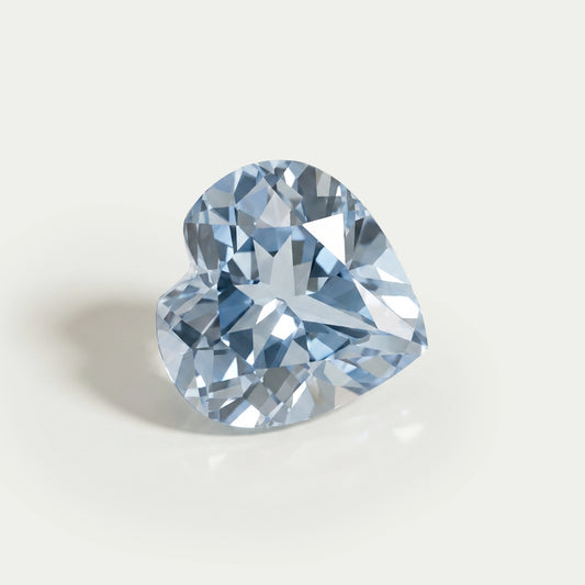 Light Blue Heart Lab Grown Gemstone