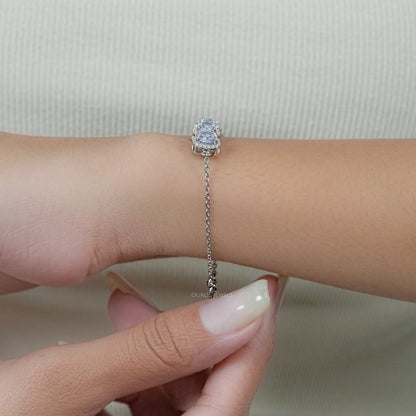 Alternating Cushion Sapphire and Diamond Link Bracelet