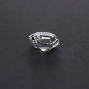 side view showcasing emerald cut lab grown diamond