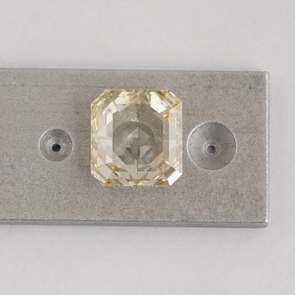 3.45 Carat Rose Cut Yellow Square Radiant Cut Diamond Loose