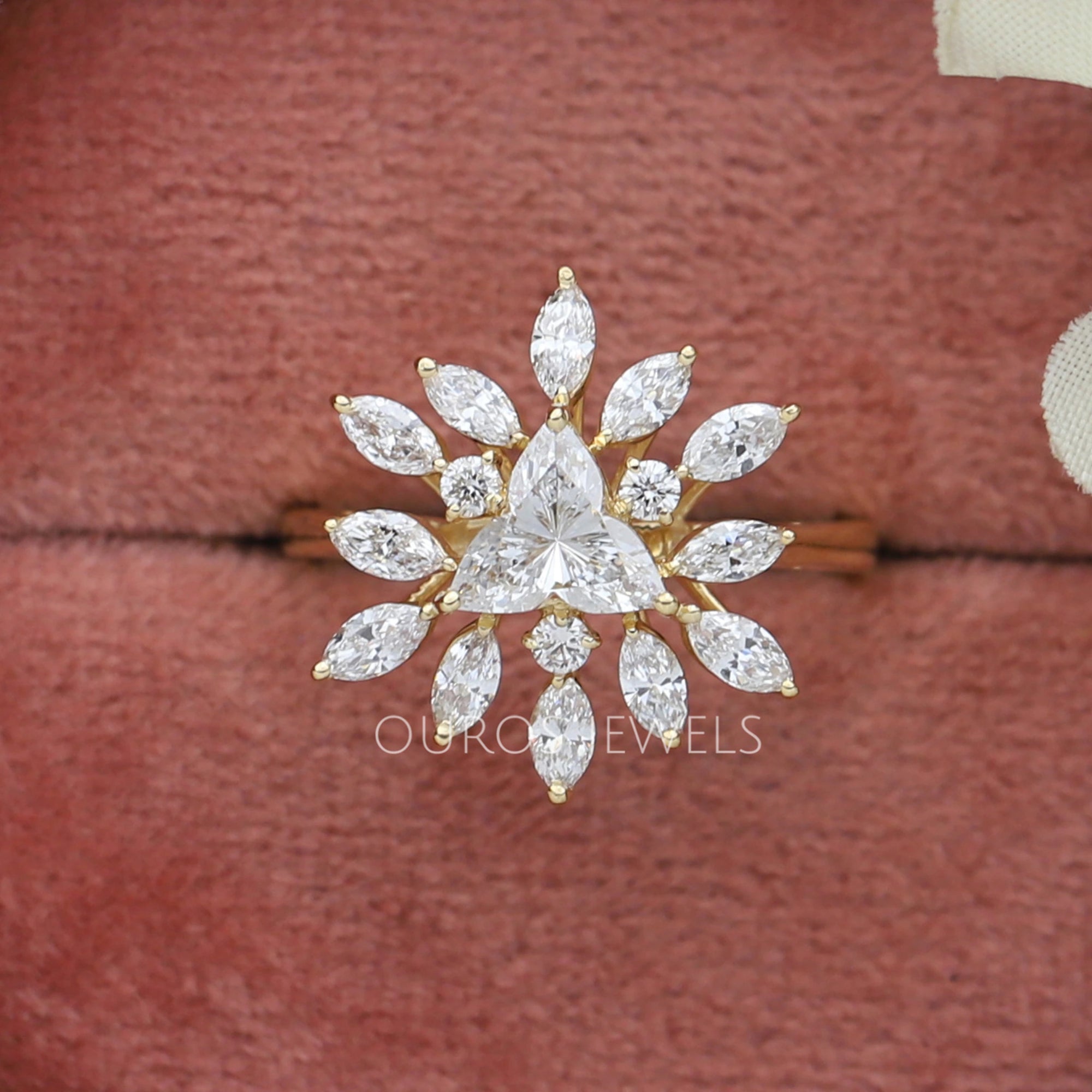 Lotus Cut Diamond Engagement Ring