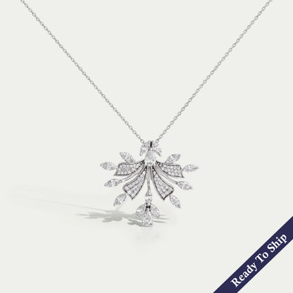 Marquise And Round Cut Cluster Diamond Pendant