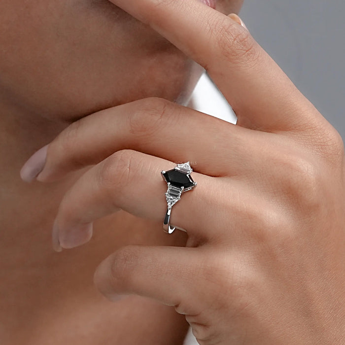 Dutch Marquise Cut Black Diamond Anniversary Ring