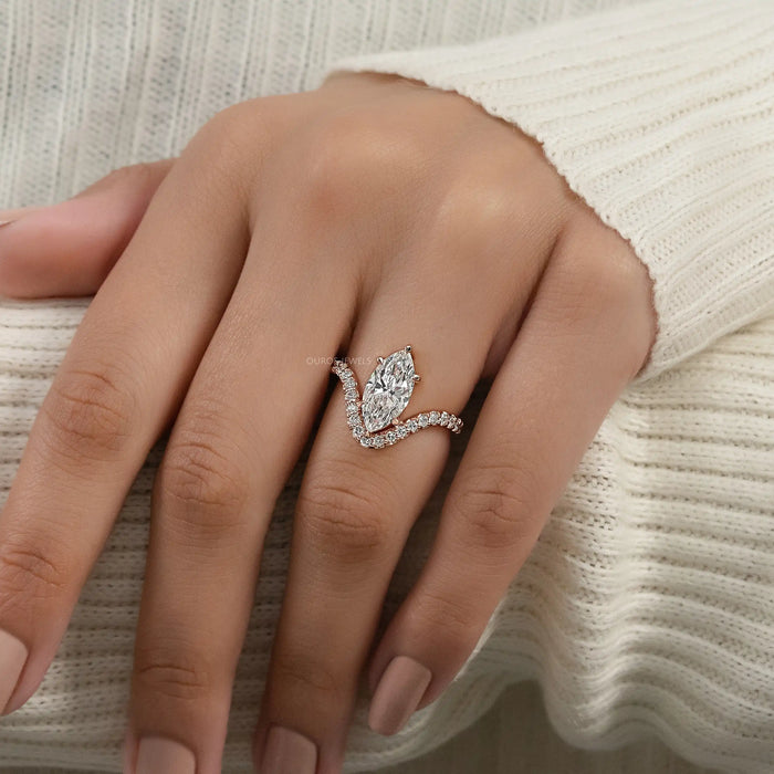Marquise Diamond Wave Sculpt Ring