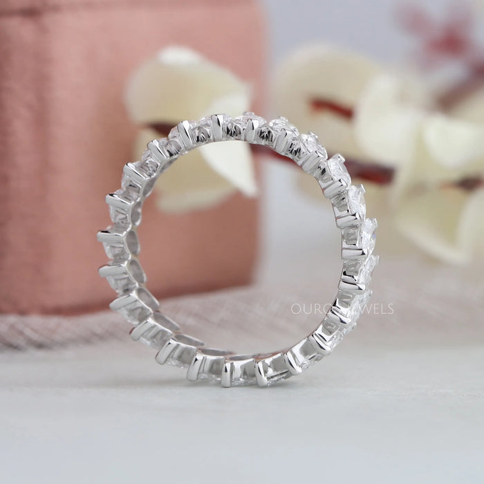 Marquise Cut Lab Grown Diamond  Eternity Wedding Band