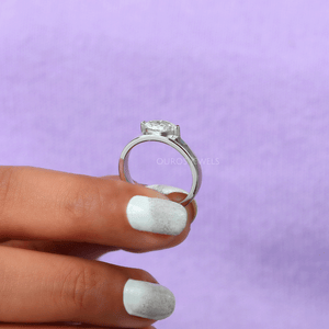 [Marquise Solitaire Ring With 14K White Gold]-[Ouros Jewels]