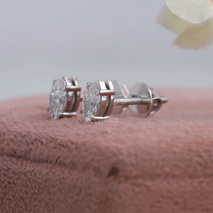 Marquise Cut Lab Grown Diamond Stud Earrings