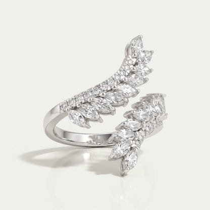 Marquise Cut Bypass Setting Wedding Ring