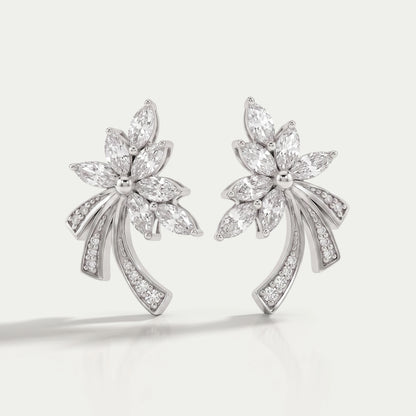 Marquise-Cut Cluster Diamond Earrings 
