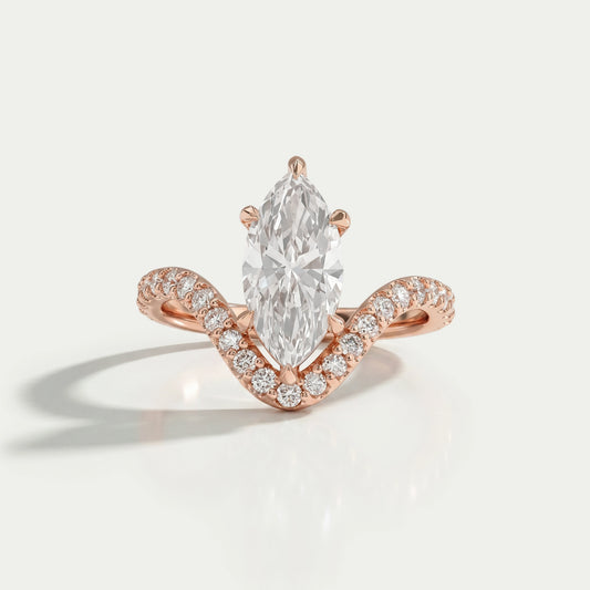 Marquise Diamond Wave Sculpt Ring